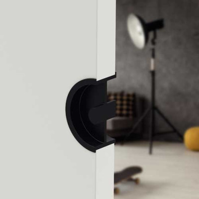 Poignée pour porte coulissante demi lune noire