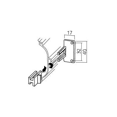 Attache pour profil alu prise de main - Rouge