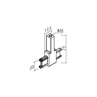 Support intermédiaire carré pour tube rectangle