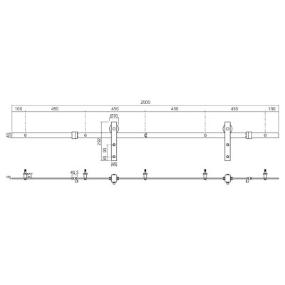 Système de rail pour porte coulissante suspendue BASIC
