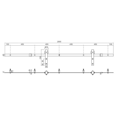 Set complet pour porte coulissante BASIC