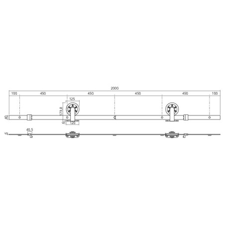 Set complet pour porte coulissante WHEEL TOP