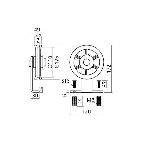 Roulettes pour porte coulissante WHEEL TOP