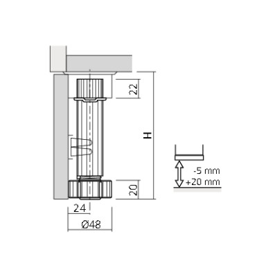 Pied de meuble de cuisine triangulaire