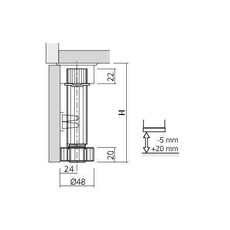 Pied de meuble de cuisine noir embase triangulaire