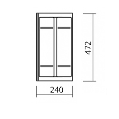 Range-couverts COMBI 2 compartiments