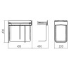 Poubelle de cuisine coulissante 1 bac - 30 L