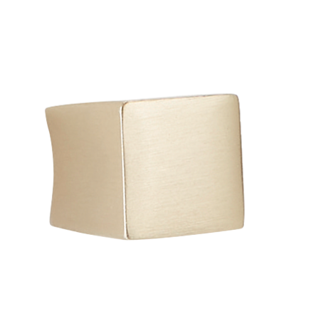 Bouton de meuble or satiné forme carré