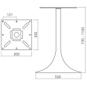 Pied de table central TULIPE rond, chromé ou inox, hauteur 730 ou 1100 mm