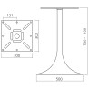 Pied de table central TULIPE - 730 mm / 1100 mm