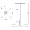 Pied de table central croix - 730 mm