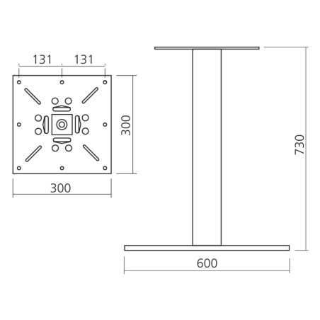 Pied de table central FAIRWAY - 730 mm