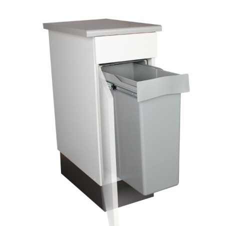 Poubelle encastrable coulissante 1 bac 40 litres gris anthracite