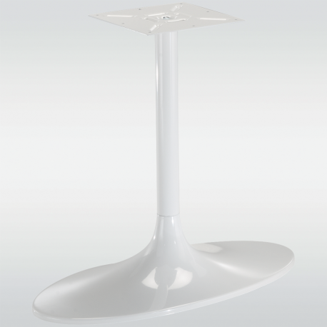 Pied de table central TULIPE ovale, blanc, hauteur 740 mm