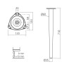 4 Pieds de table coniques - 710 mm