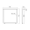 Pied de table en L - 710 mm / 870 mm