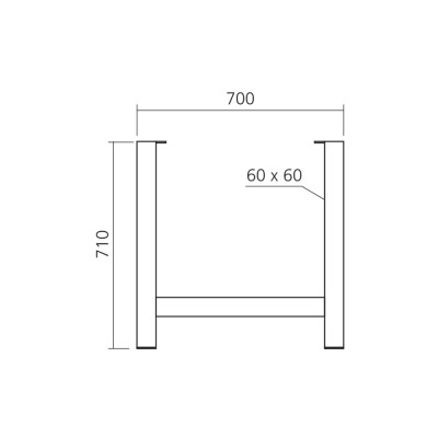 Pied de table en H - 710 mm