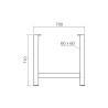 Pied de table en H - 710 mm