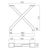 Pied de table en X - 710 mm