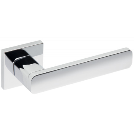 Poignée de porte FLOW Look Inox sur rosace carrée