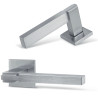 Poignée de porte d'intérieur QUADRA look inox / chromé