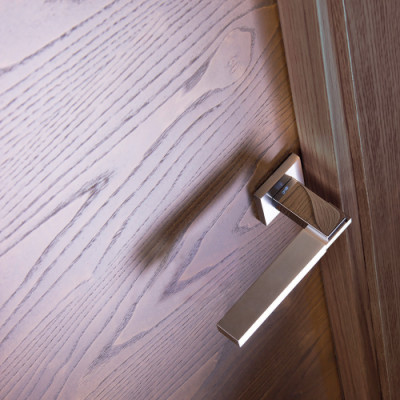 Poignée de porte d'intérieur QUADRA look inox / chromé