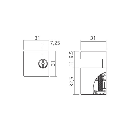 Support pour étagère CUBES - Look inox