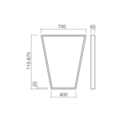 Pied de table TRAPEZE - 710 à 720 mm / 870 à 880 mm