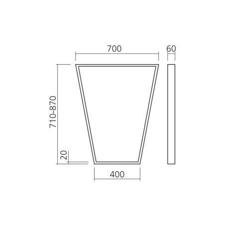 Pied de table TRAPEZE - Look inox