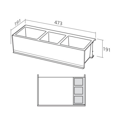 Bac SIDEBOX multi-usages pour tiroir LEGRABOX