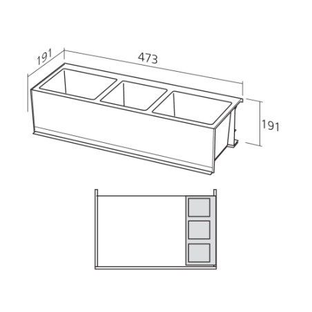 Bac SIDEBOX multi-usages pour tiroir LEGRABOX