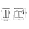 Poubelle EVO tri sélectif - 58 L