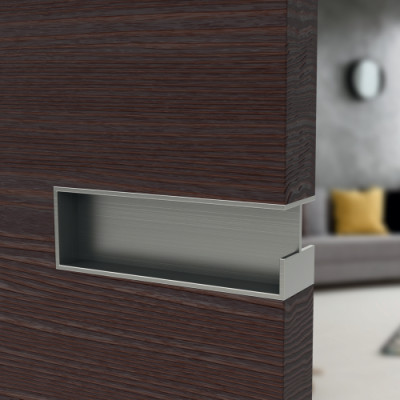 Poignée de porte coulissante horizontale - Inox brossé