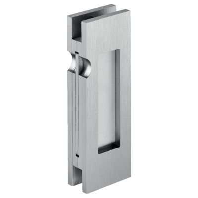 Poignée de chant pour porte en verre - Look inox