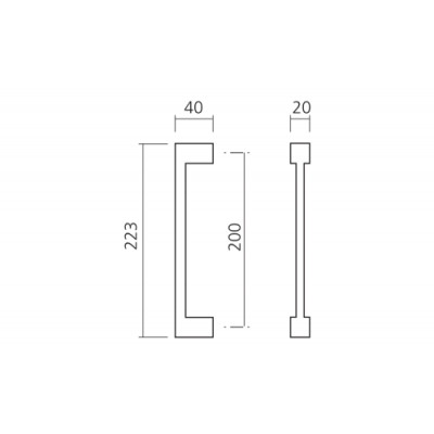 Poignée de porte coulissante LOGGIC - Noir