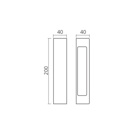 Poignée de porte coulissante en verre - Chromé mat