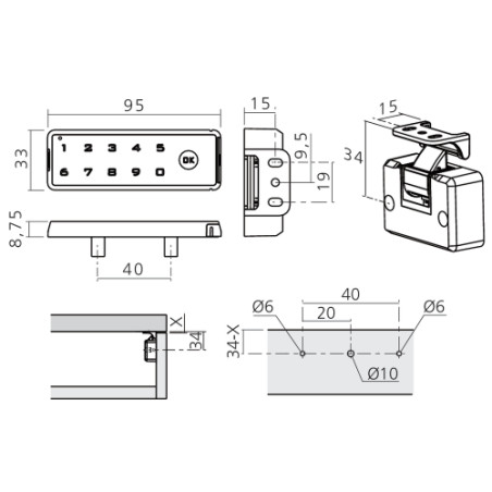 Serrure électronique à code fixe KEY-H