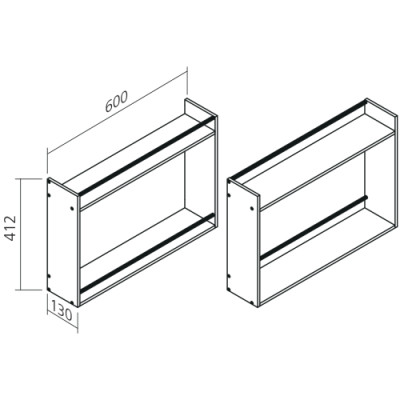 Etagère à poser pour îlot MODULAR 600 mm
