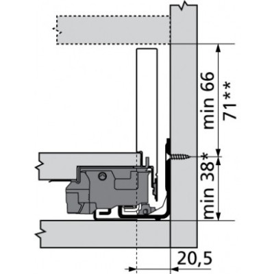 Tiroir sur mesure à l'anglaise LEGRABOX Pure Blum - Hauteur : 106 mm