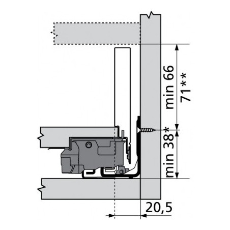 Tiroir sur mesure à l'anglaise LEGRABOX BLUM - Hauteur : 106 mm