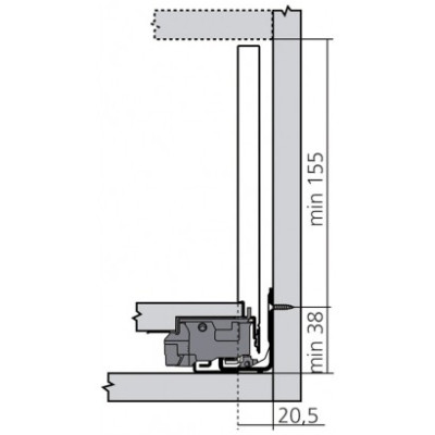 Tiroir sur mesure à l'anglaise LEGRABOX Free Blum - Hauteur : 193 mm