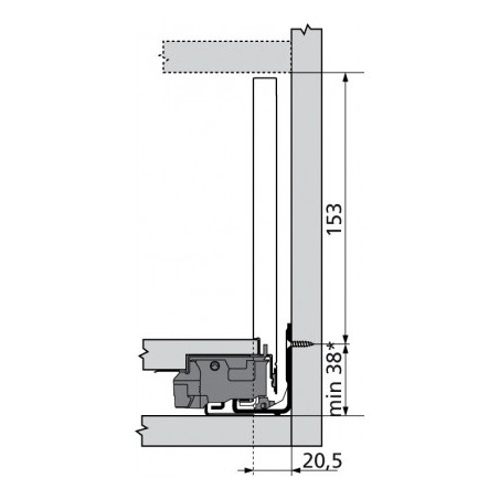 Tiroir sur mesure à l'anglaise LEGRABOX BLUM - Hauteur : 193 mm tube