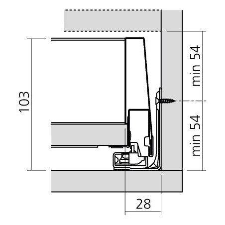 Tiroir sur mesure MERIVOBOX Blum - Hauteur : 108 mm