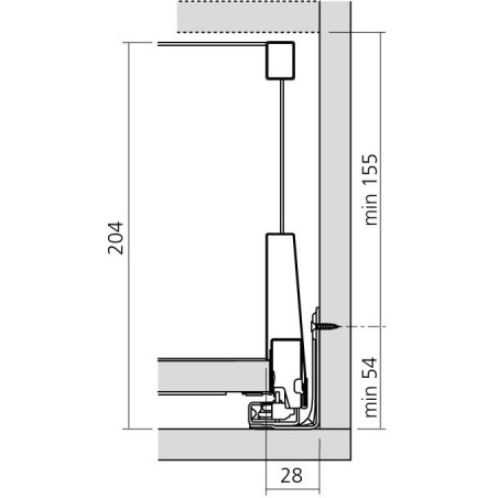 Tiroir sur mesure MERIVOBOX Blum - Hauteur : 209 mm avec tube