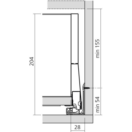 Tiroir sur mesure MERIVOBOX Blum - Hauteur : 209 mm BOXCAP