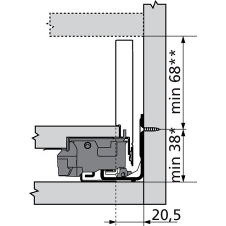 Tiroir sur mesure LEGRABOX BLUM - Hauteur : 106 mm