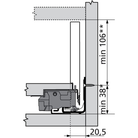 Tiroir sur mesure LEGRABOX BLUM - Hauteur : 144 mm