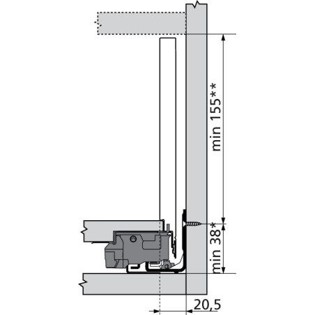 Tiroir sur mesure LEGRABOX BLUM - Hauteur : 193 mm