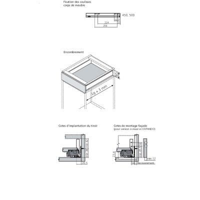 Tiroir sur mesure LEGRABOX Pure Blum - Hauteur : 80 mm