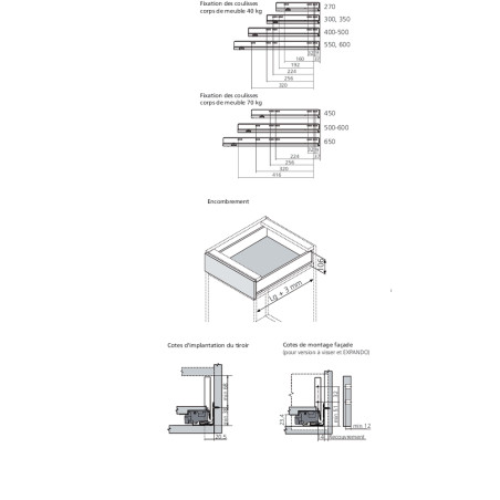 Tiroir sur mesure LEGRABOX BLUM - Hauteur : 106 mm